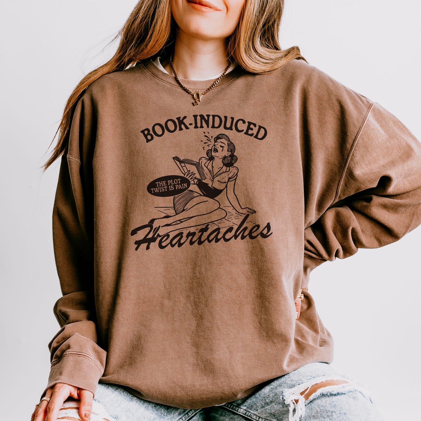 Book Induced Heartache Lightweight Comfort Colors Premium Sweatshirt