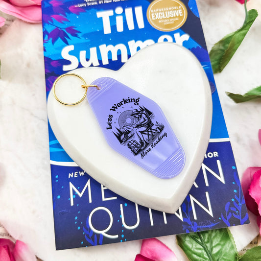Less Working More Reading Motel Keychain - Perfect for Summer and Fall