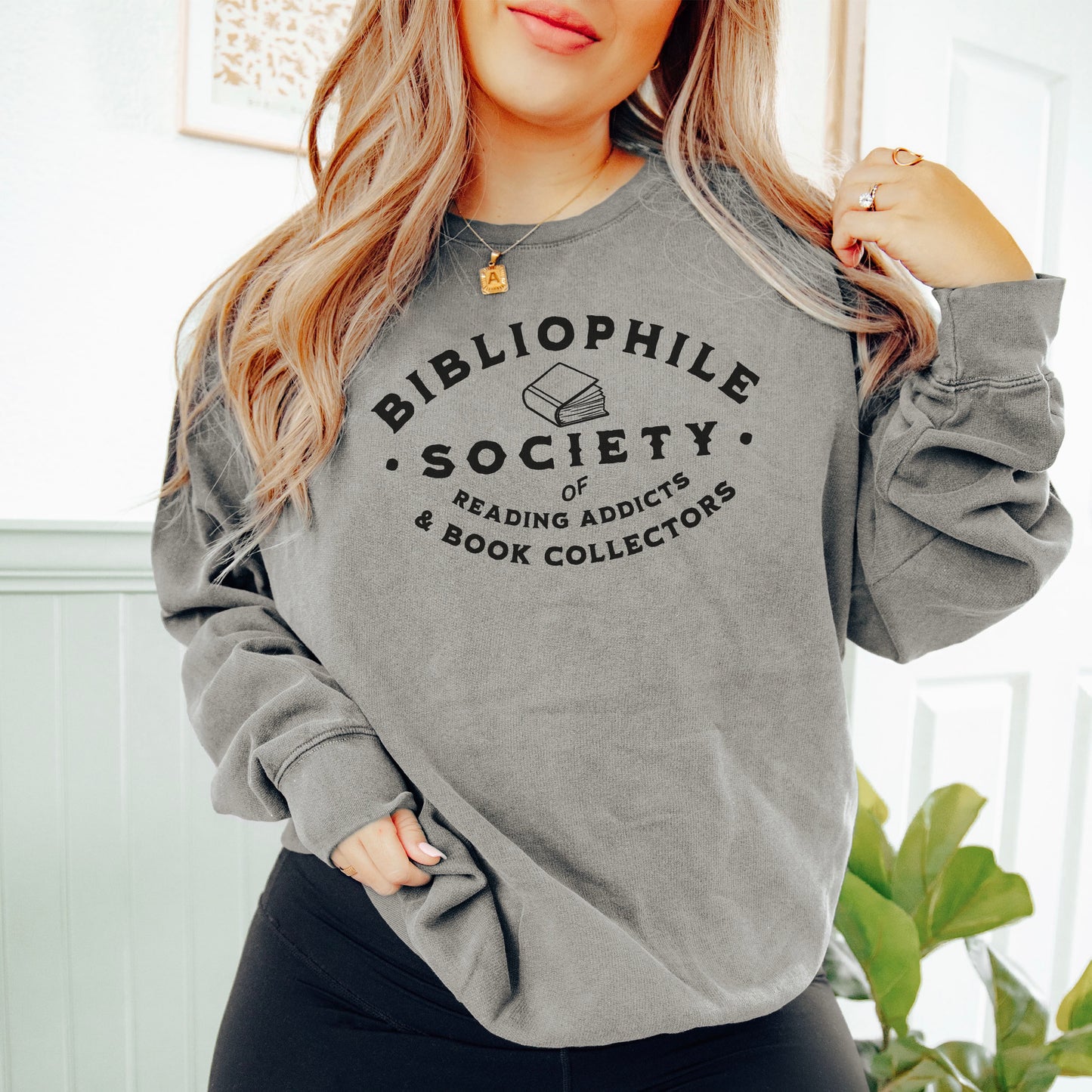 Bibliophile Society Comfort Colors Lightweight Sweatshirt | Bookish Cozy Pullover for Readers