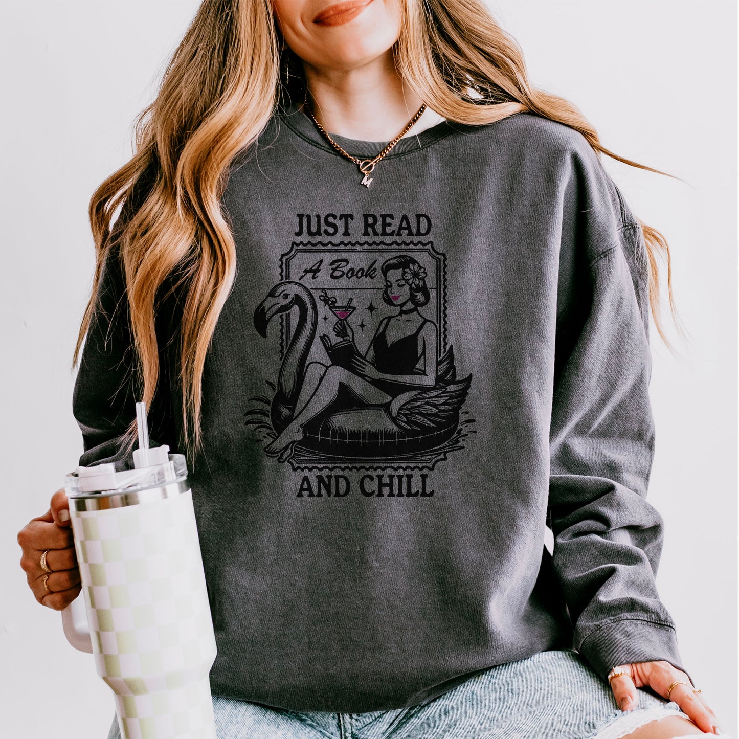 Just Read and Chill Lightweight Premium Comfort Colors Sweatshirt