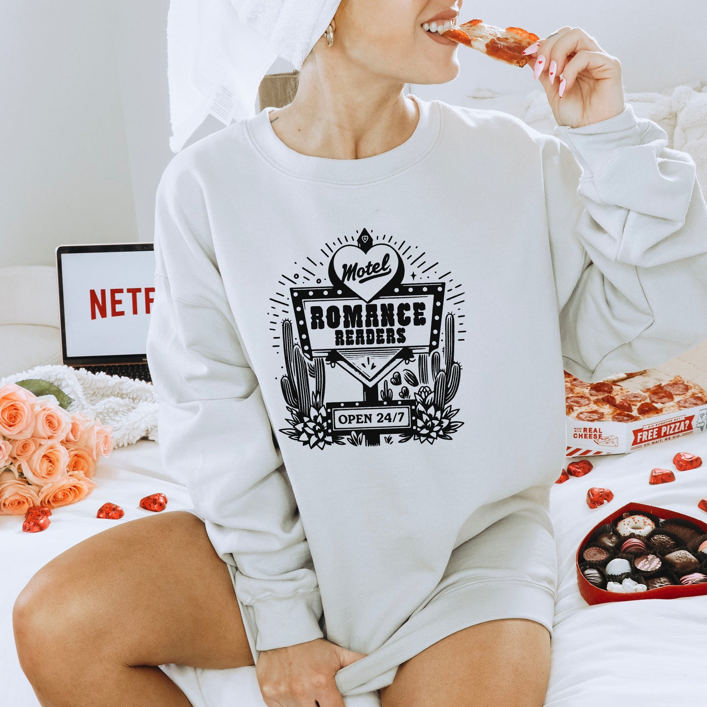 Hopeless Romantic Book Club Gildan Crewneck Sweatshirt