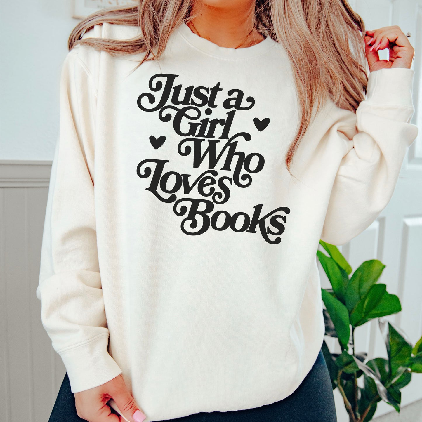 Just a Girl Who Loves Books Lightweight Comfort Colors Sweatshirt