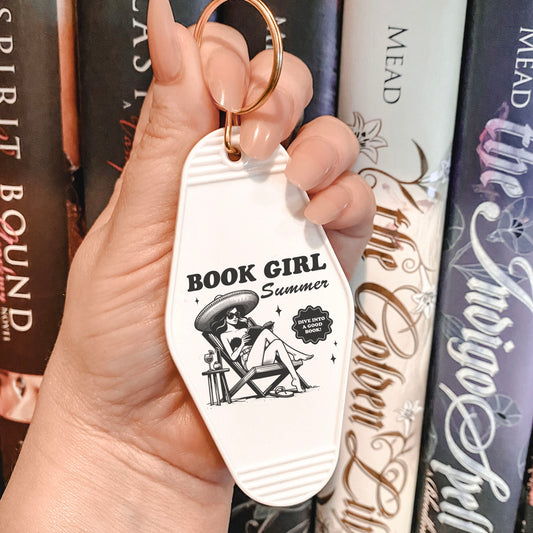 Book Girl Summer Motel Keychain