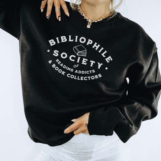 Bibliophile Society Comfort Colors Lightweight Sweatshirt | Bookish Cozy Pullover for Readers