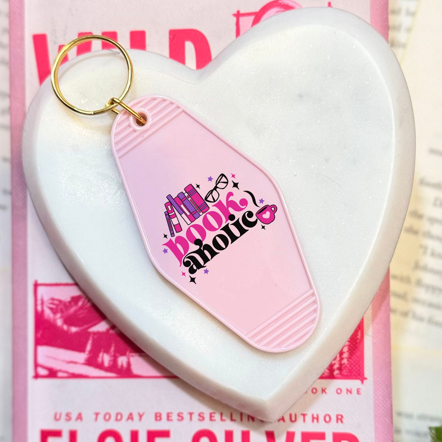 Bookaholic Motel Keychain