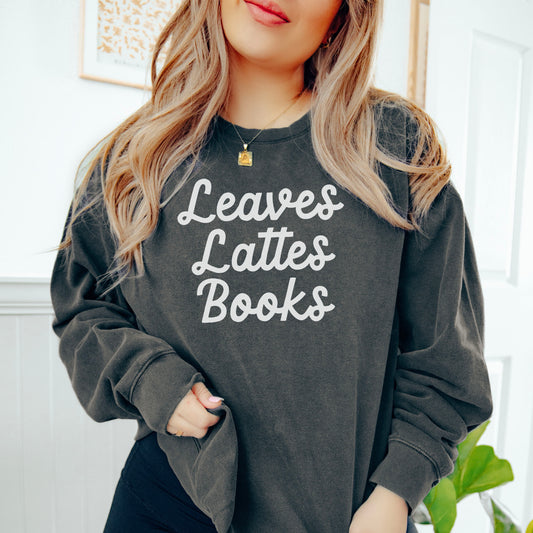 Leaves Lattes Boooks Lightweight Premium Sweatshirt