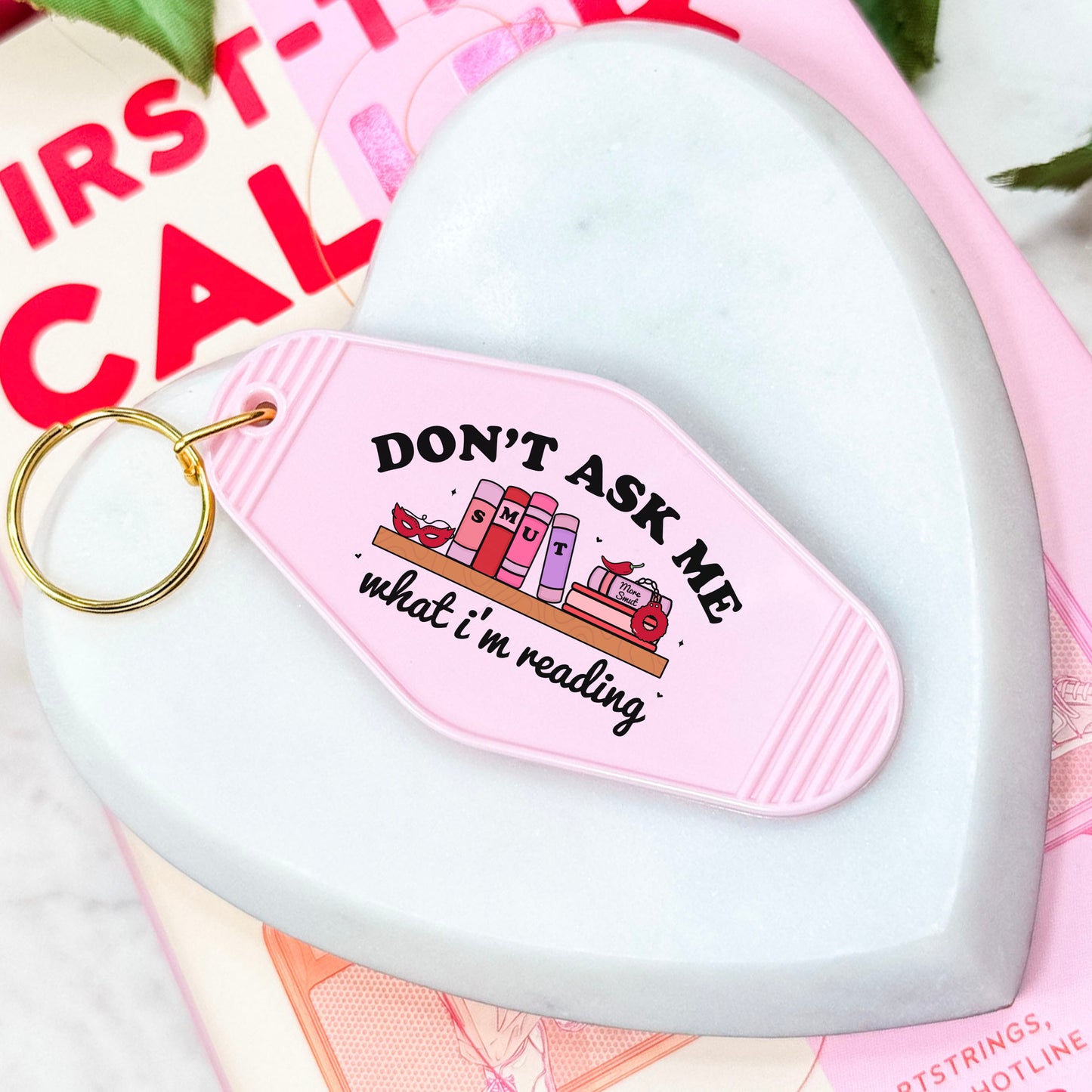 Don't Ask Me What I'm Reading  Motel Keychain