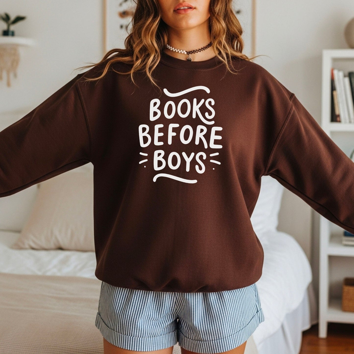 Books Before Boys Gildan Crewneck Sweatshirt