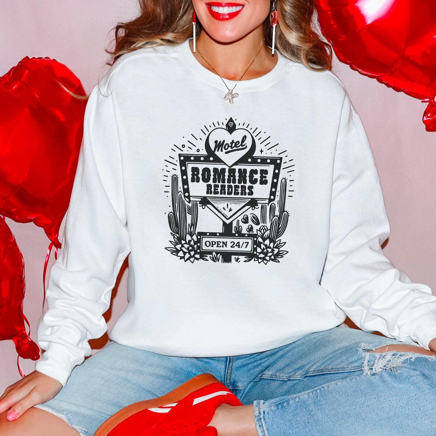 Romance Readers Motel Comfort Colors Sweatshirt | Cozy and Bookish Apparel for Every Day