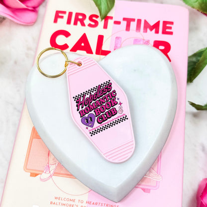 Hopeless Romantic Book Club Motel Keychain | Bookish Accessory for Romance Novel Lovers
