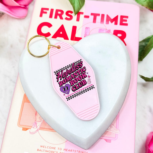 Hopeless Romantic Book Club Motel Keychain | Bookish Accessory for Romance Novel Lovers