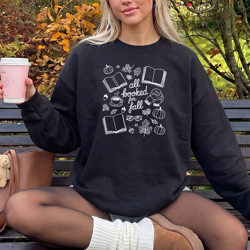All Booked for Fall Gildan Crewneck Sweatshirt