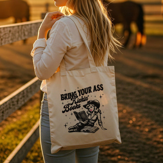 Bring Your Ass Kickin’ Books Canvas Tote Bag