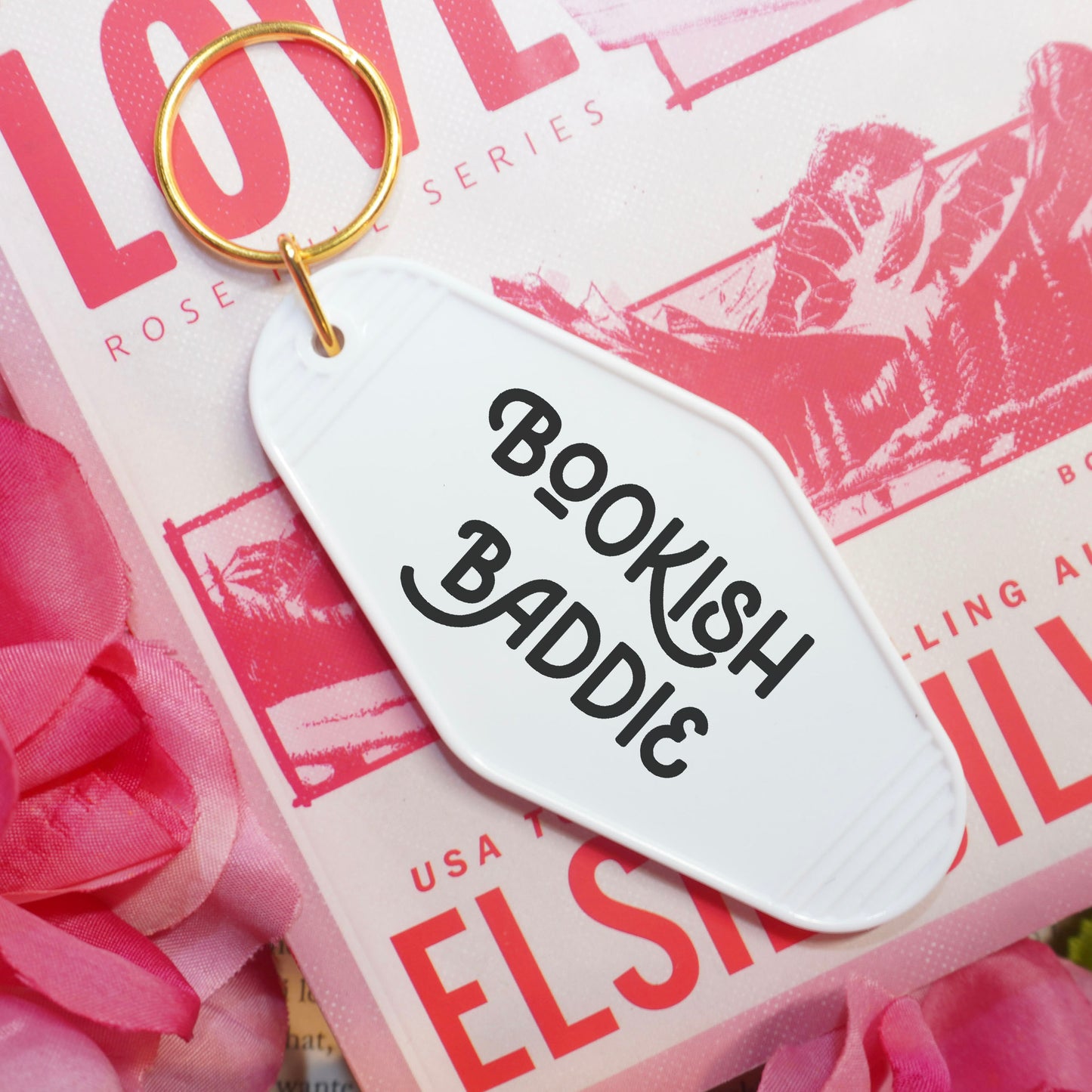Bookish Baddie Retro Motel Keychain