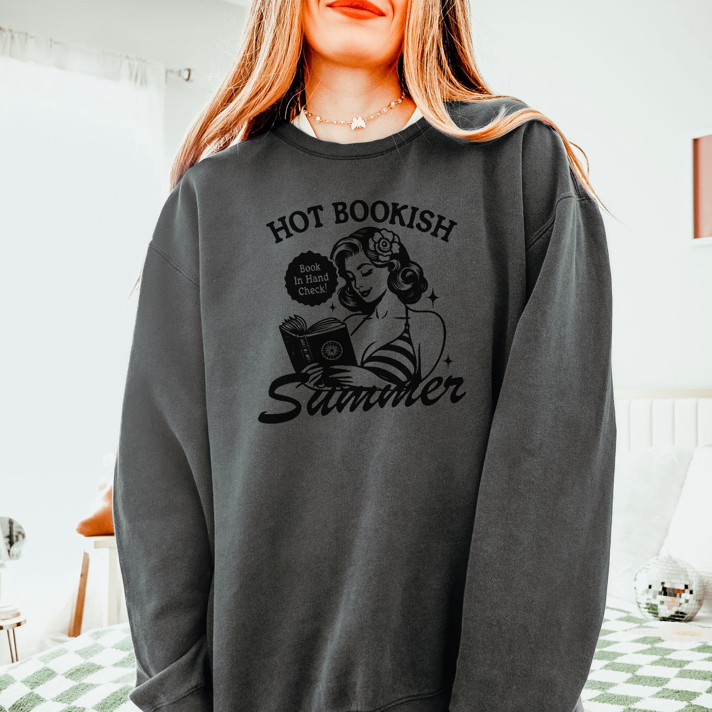 Hot Bookish Summer Lightweight Comfort Colors Sweatshirt