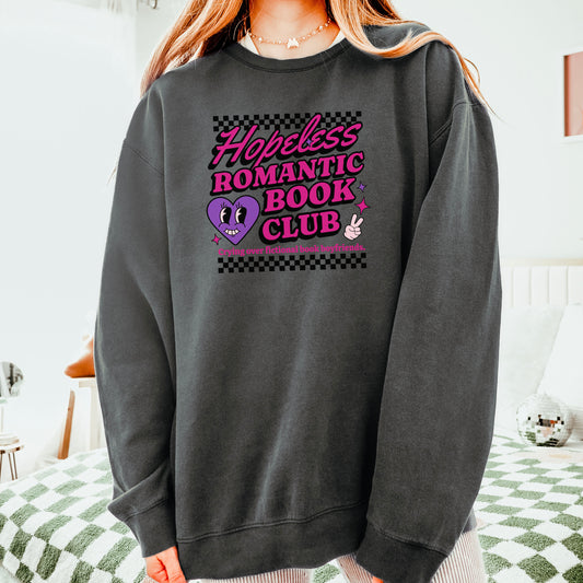 Hopeless Romantic Book Club Comfort Colors Lightweight Sweatshirt for Book Lovers