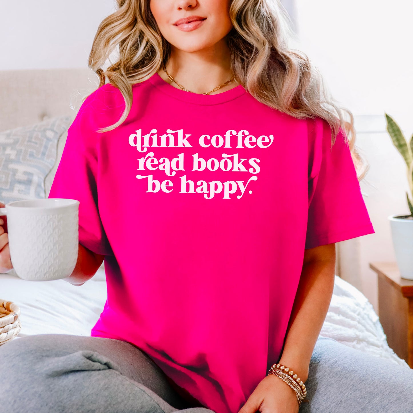 Drink Coffee Read Books Be Happy Gildan Softstyle Shirt
