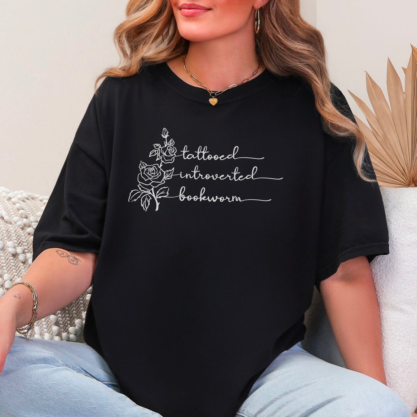 Tattooed Introverted Bookworm Comfort Colors Shirt – Book Lover’s Dream Tee