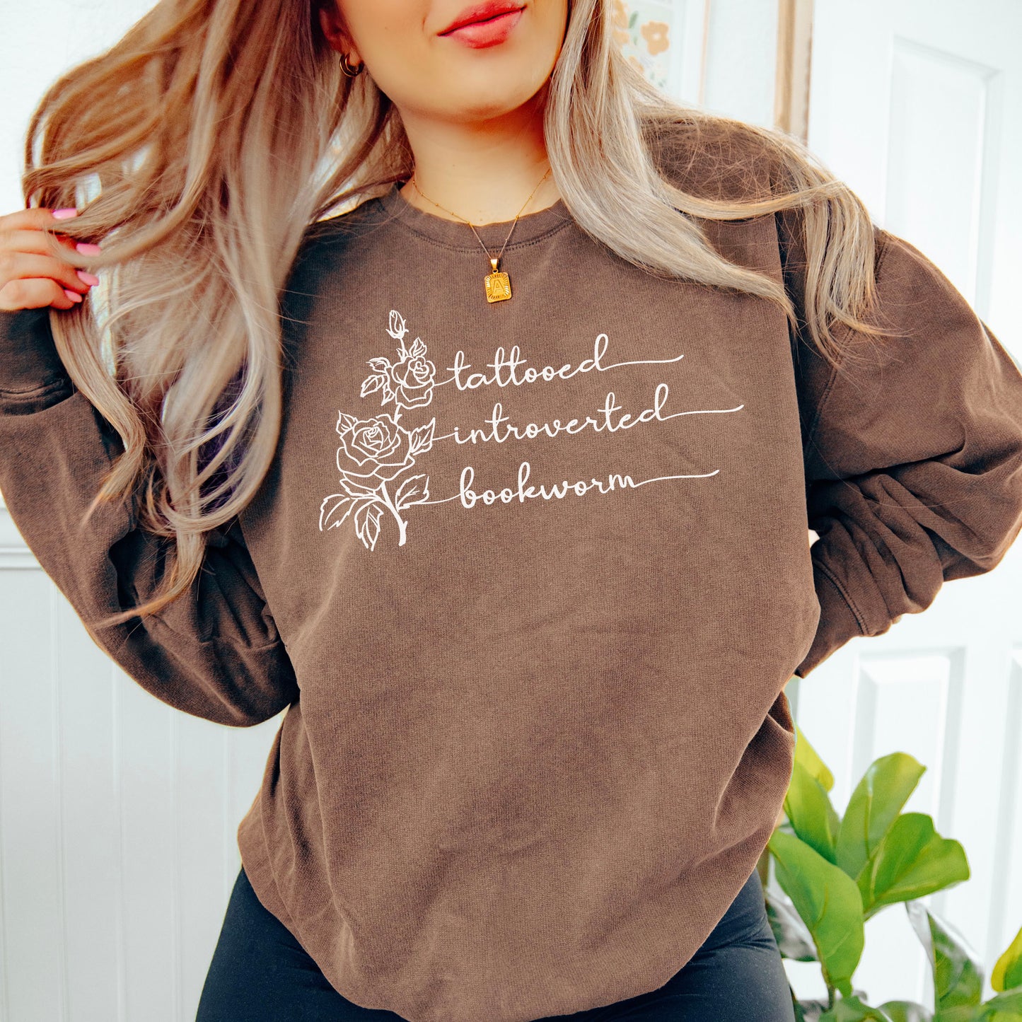 Tattooed Introverted Bookworm Lightweight Comfort Colors Sweatshirt