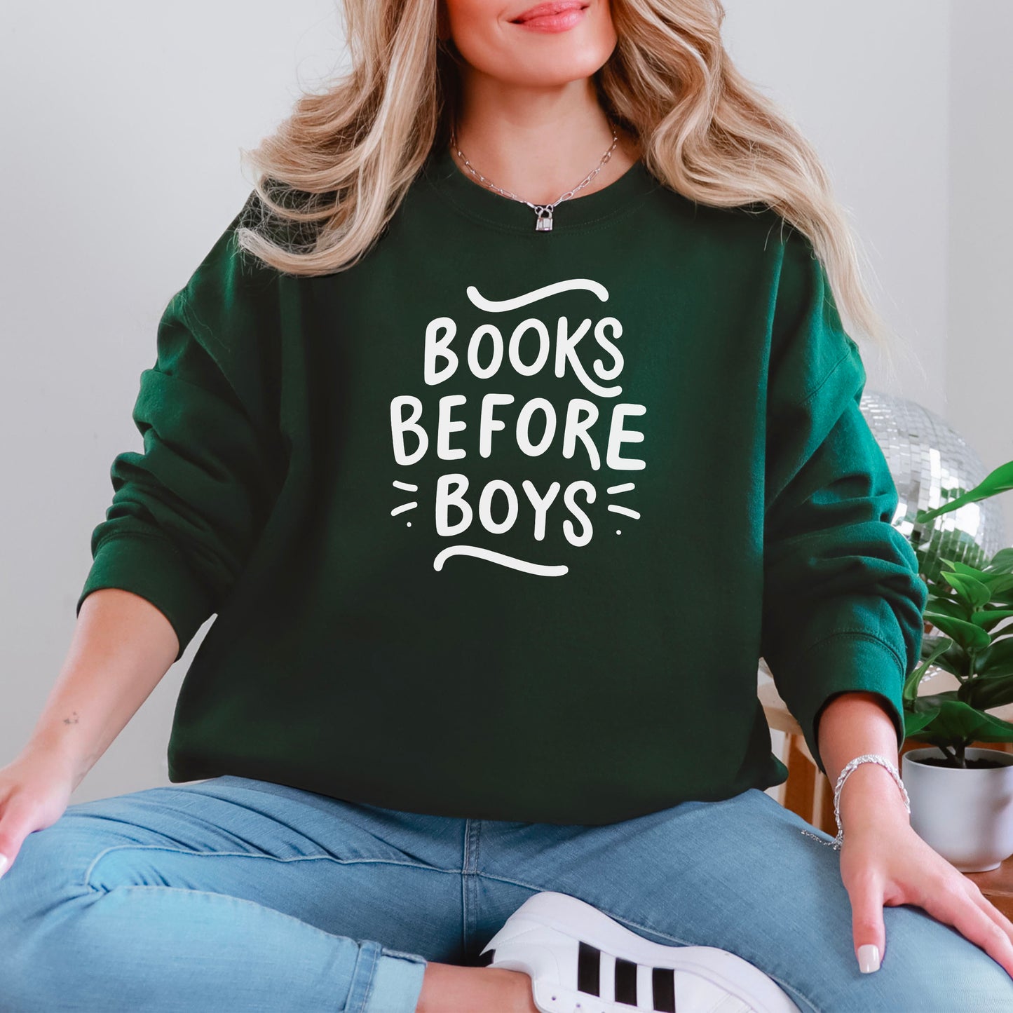 Books Before Boys Gildan Crewneck Sweatshirt
