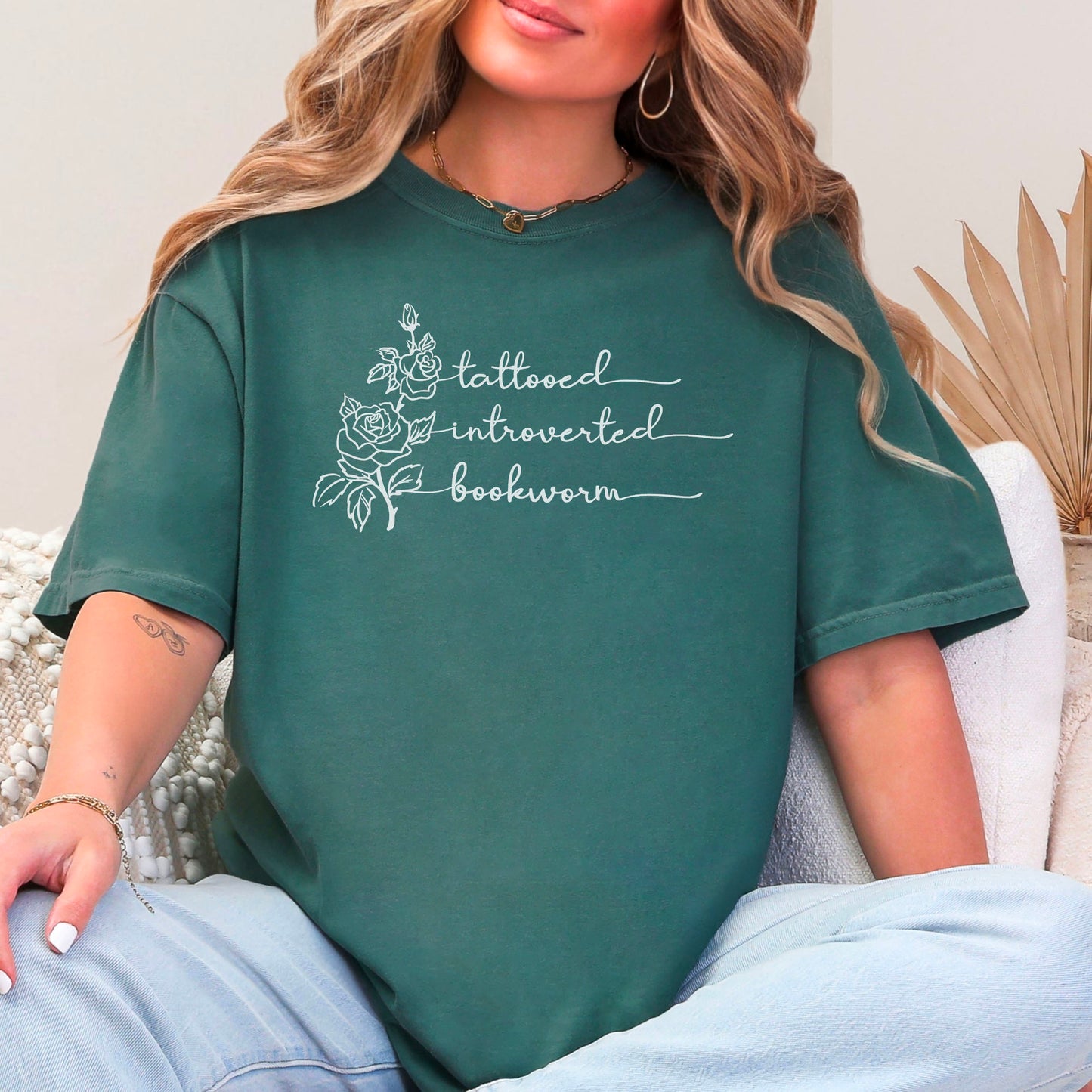 Tattooed Introverted Bookworm Comfort Colors Shirt – Book Lover’s Dream Tee