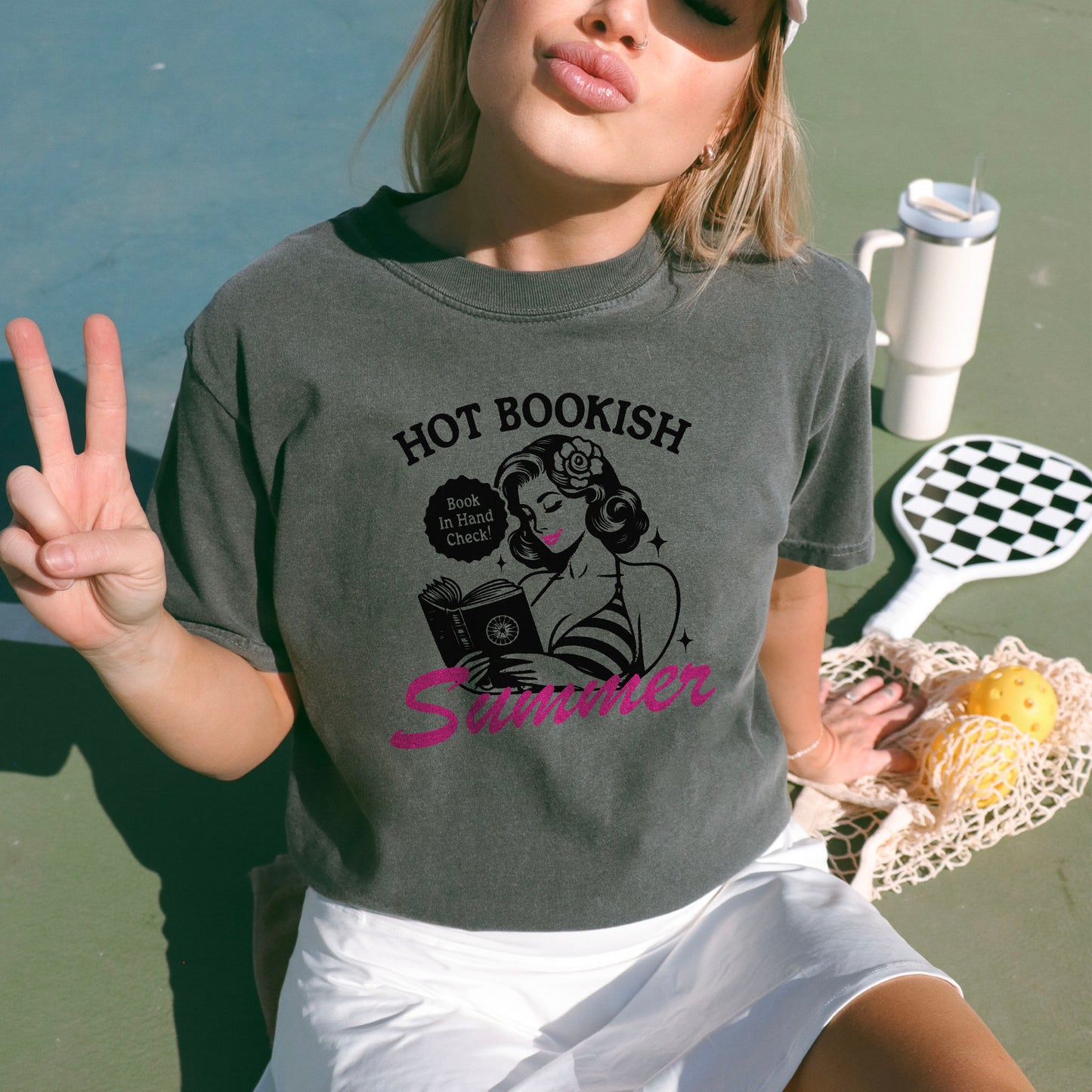 Hot Bookish Summer Premium Comfort Colors Shirt – Retro Summer Reading Tee