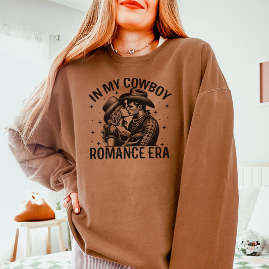 In My Cowboy Romance Era (Couple) Comfort Colors Lightweight Sweatshirt