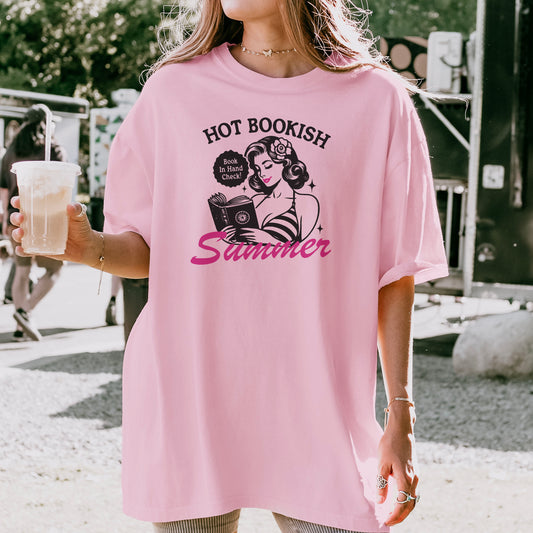 Hot Bookish Summer Premium Comfort Colors Shirt – Retro Summer Reading Tee