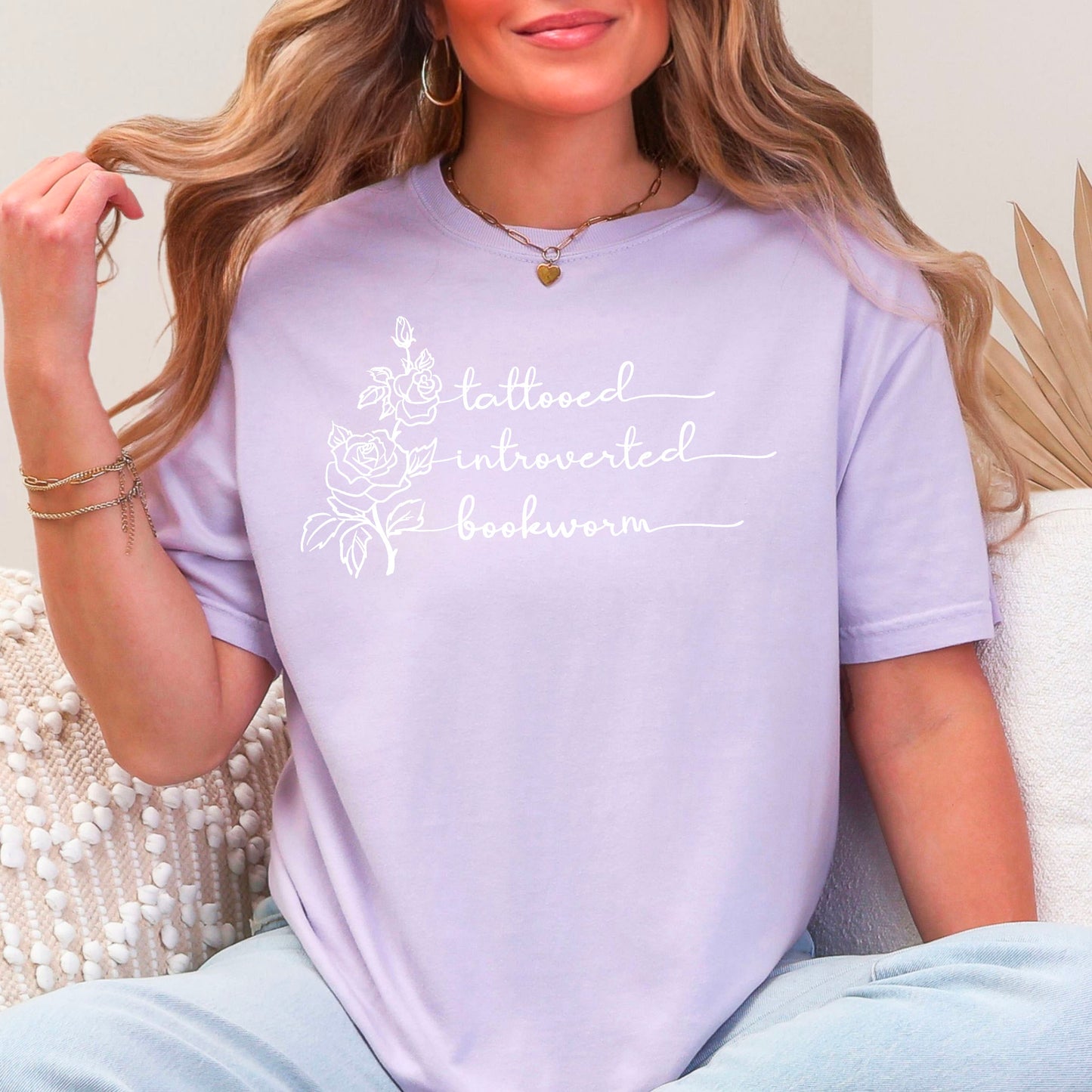 Tattooed Introverted Bookworm Comfort Colors Shirt – Book Lover’s Dream Tee