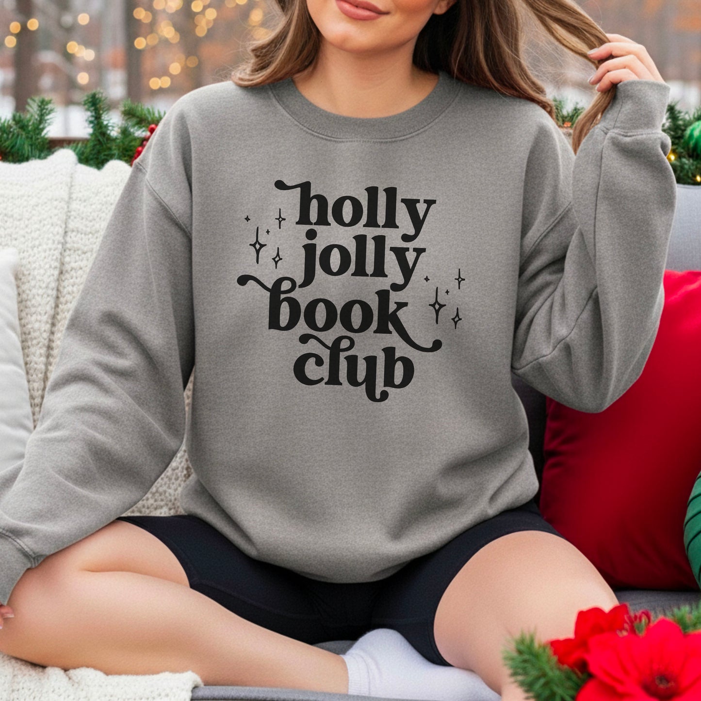 Holly Jolly Book Club Lightweight Comfort Colors Sweatshirt
