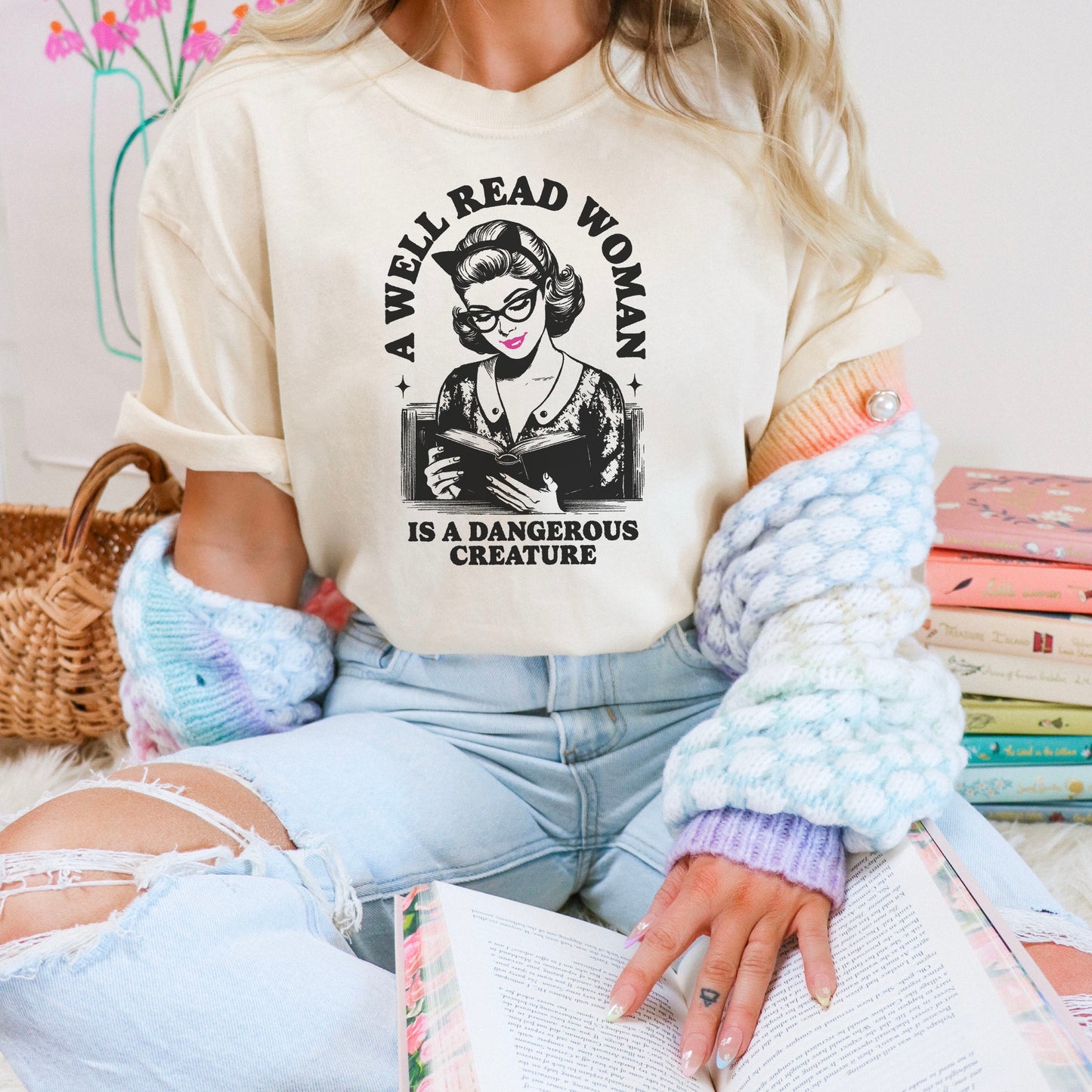 A Well Read Woman Is A Dangerous Creature Comfort Colors Shirt