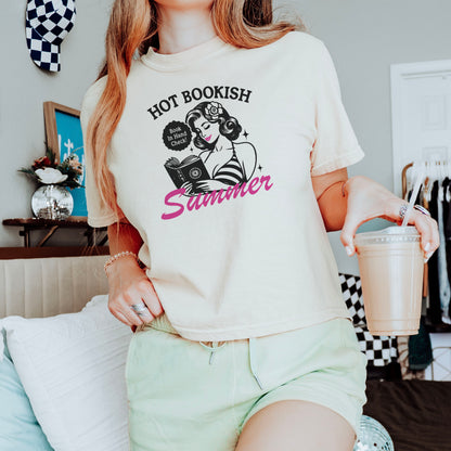 Hot Bookish Summer Premium Cropped Boxy Comfort Colors Shirt