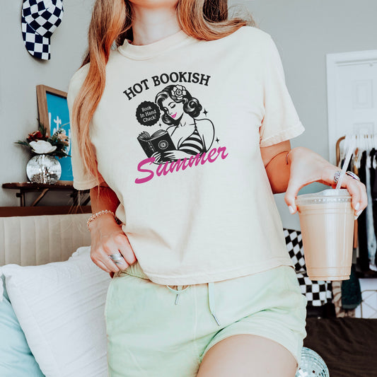 Hot Bookish Summer Premium Cropped Boxy Comfort Colors Shirt