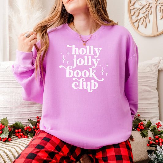 Holly Jolly Book Club Lightweight Comfort Colors Sweatshirt
