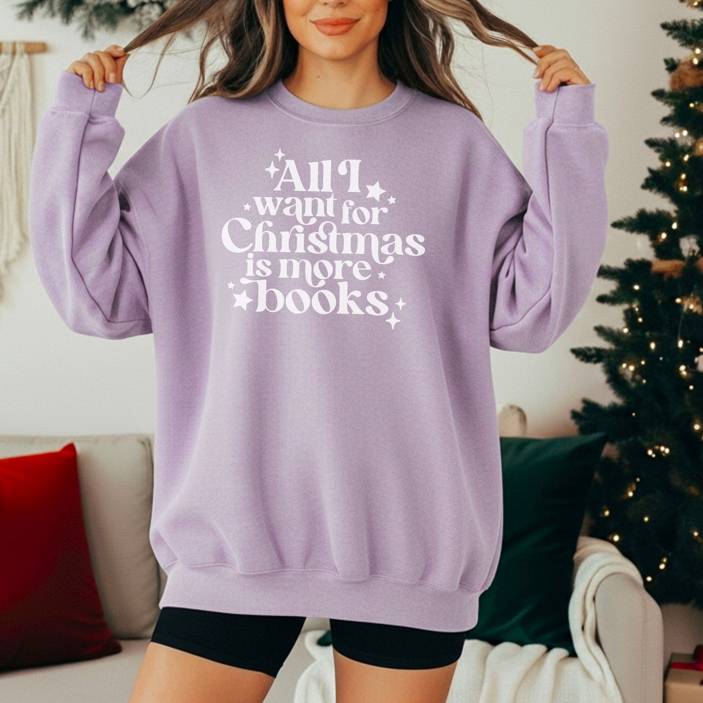 All I Want for Christmas Is More Books - Premium Comfort Colors Heavyweight Sweatshirt