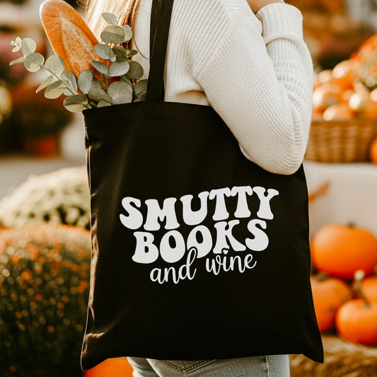 Smutty Books And Wine Canvas Tote Bag