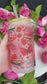 Spicy Romance Girly Frosted Glass Cup with Bamboo Lid & Straw