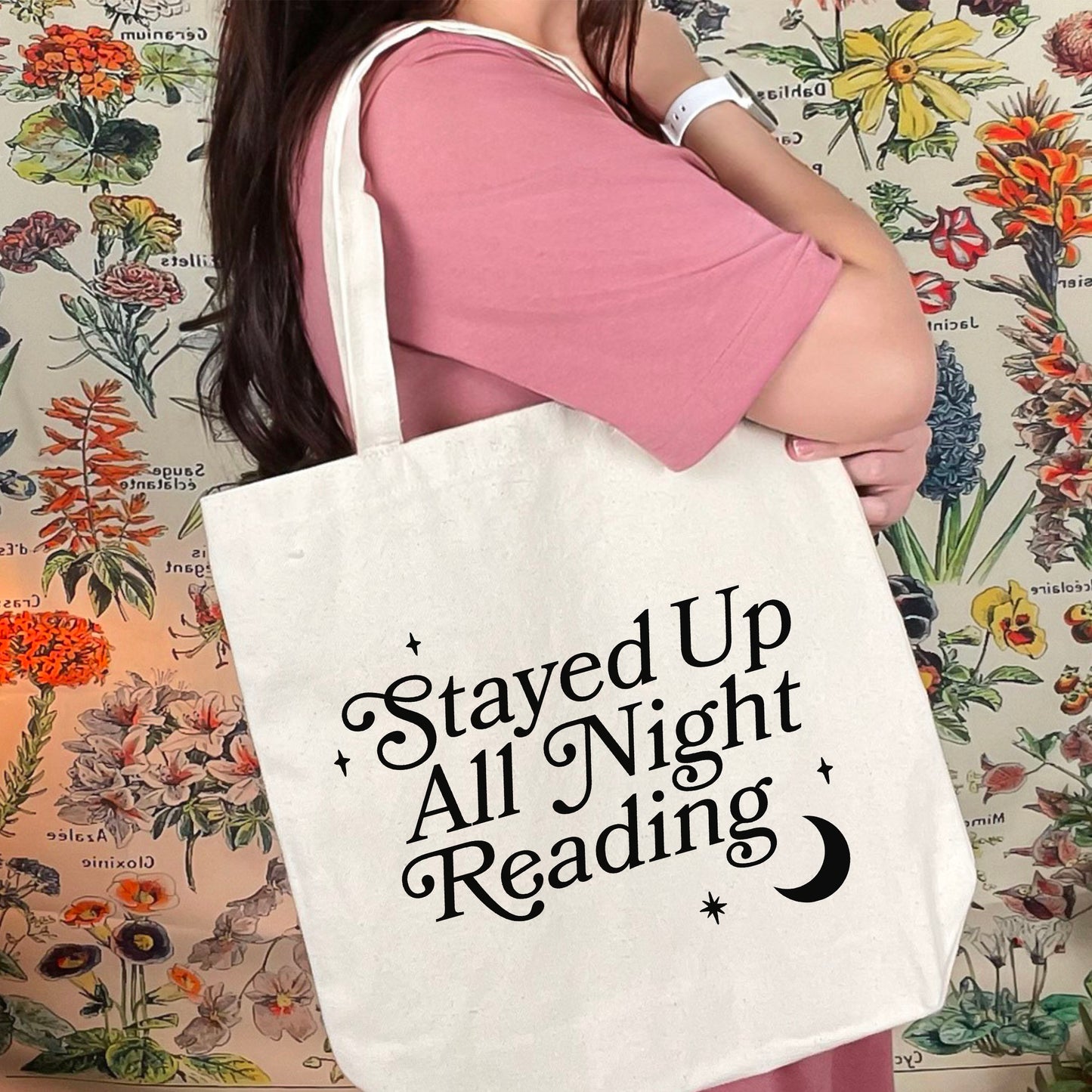 Stayed Up All Night Reading Tote Bag - Natalia’s Design Studio